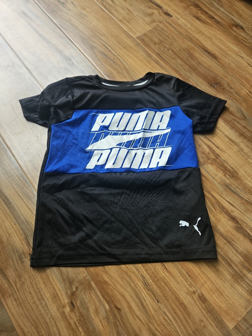 Puma Black and Blue Logo Short-Sleeve Tee